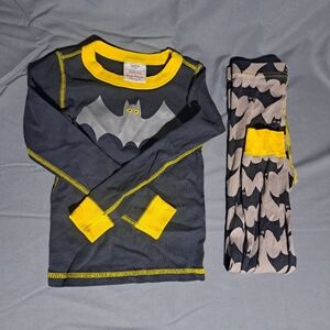 Hanna Andersson HALLOWEEN Bat Organic Cotton PJ Set Kids SZ‎ 5 Gray Yellow